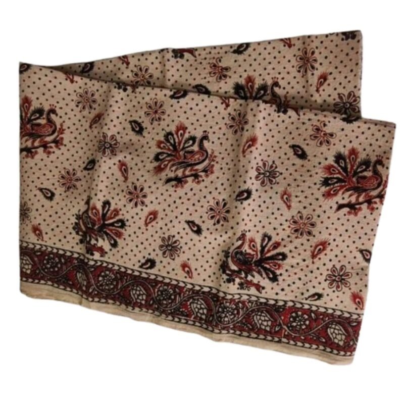 Kalamkari Cotton Lungi 2 Meters Unstitched Design 19 Unfolded1