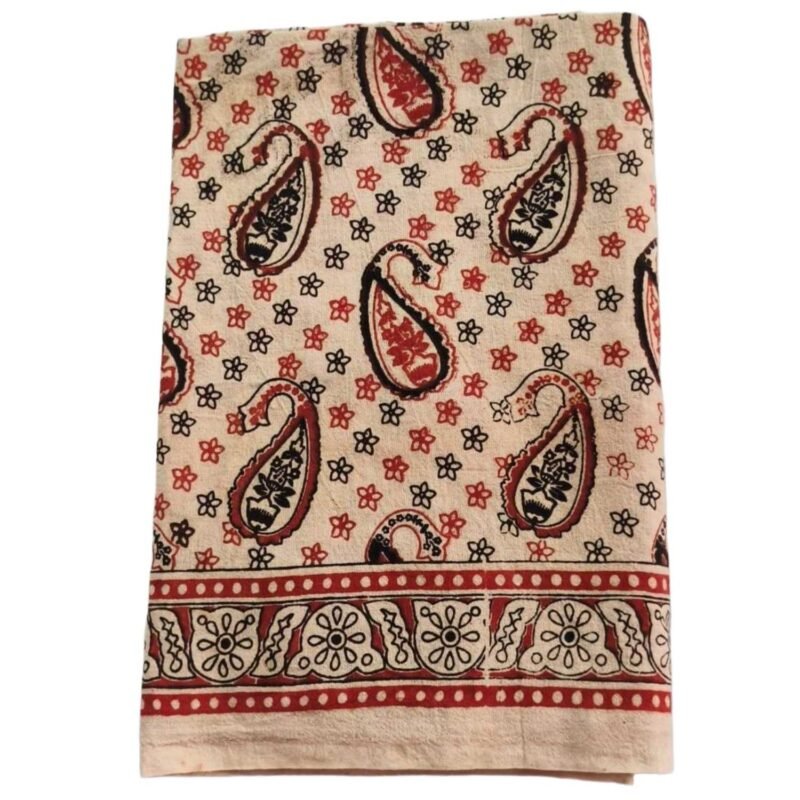 Kalamkari Cotton Lungi 2 Meters Unstitched Design 18 Folded