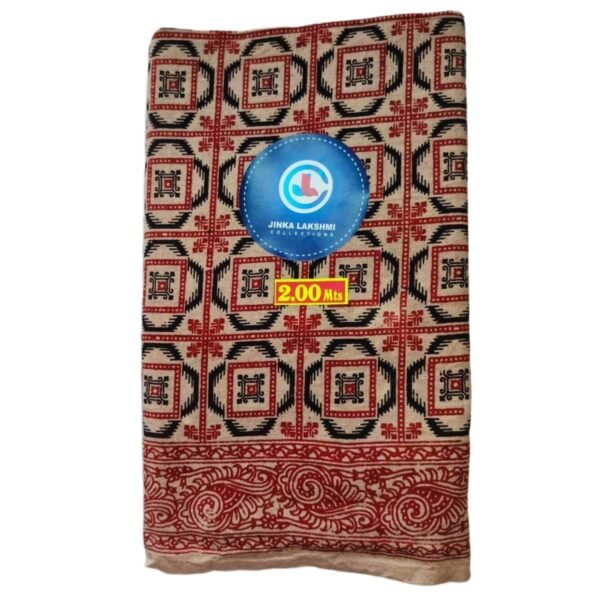 Kalamkari Cotton Lungi 2 Meters Unstitched Design 23