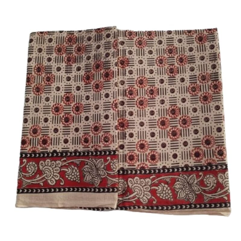 Kalamkari Cotton Lungi 2 Meters Unstitched Unfolded