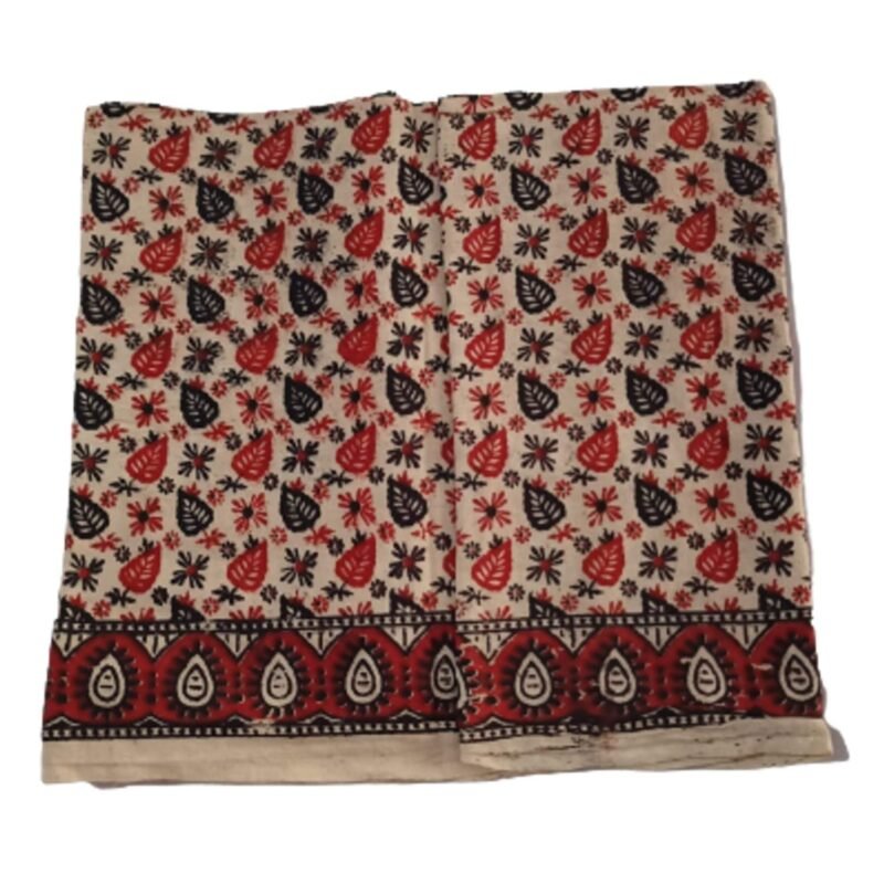 Kalamkari Cotton Lungi 2 Meters Unstitched Design 16 Unfolded