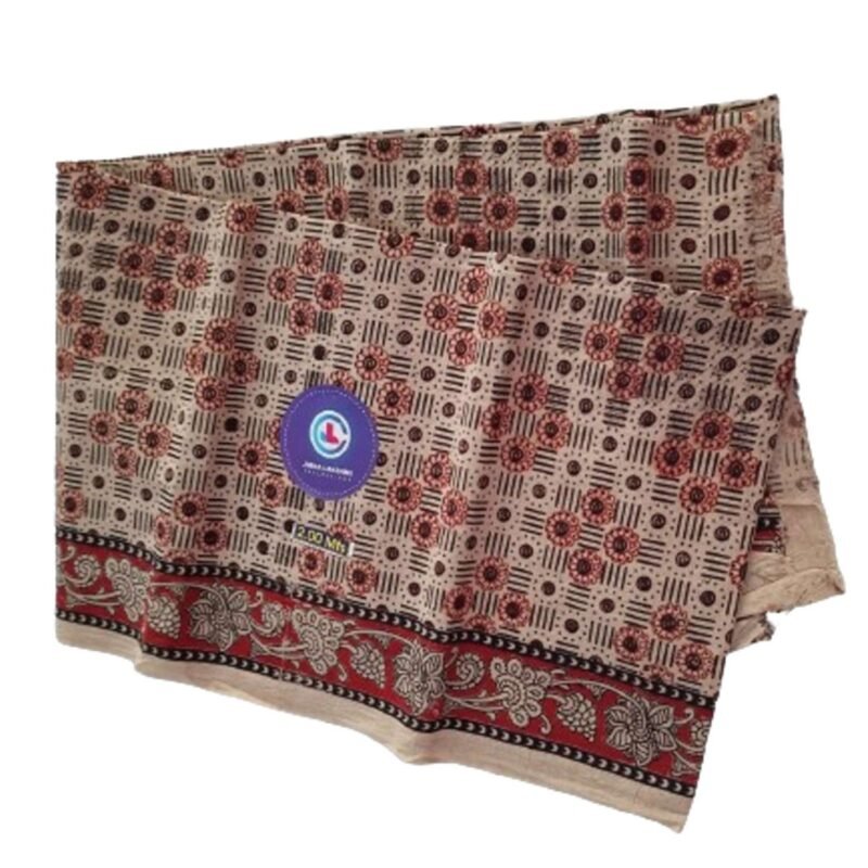 Kalamkari Cotton Lungi 2 Meters Unstitched Unfolded1