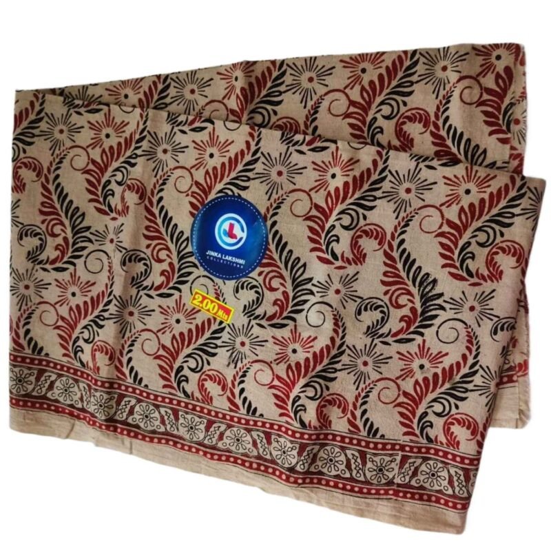 Kalamkari Cotton Lungi 2 Meters Unstitched Unfolded1