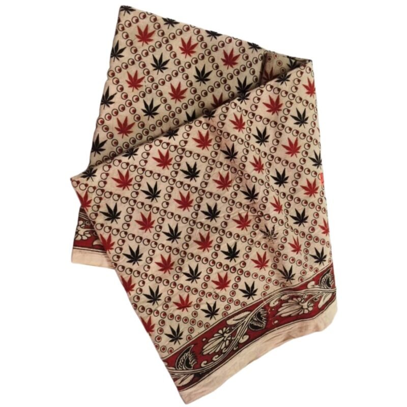 Kalamkari Cotton Lungi 2 Meters Unstitched Design 22 Unfolded1
