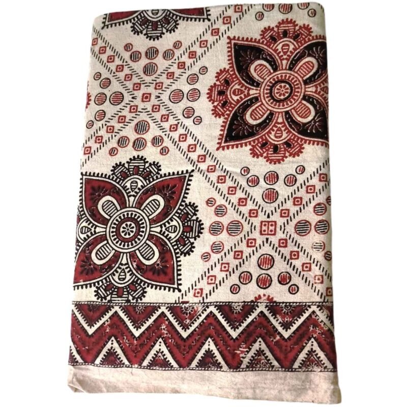 Kalamkari Cotton Lungi 2.25 Meters Unstitched Design 12 Folded