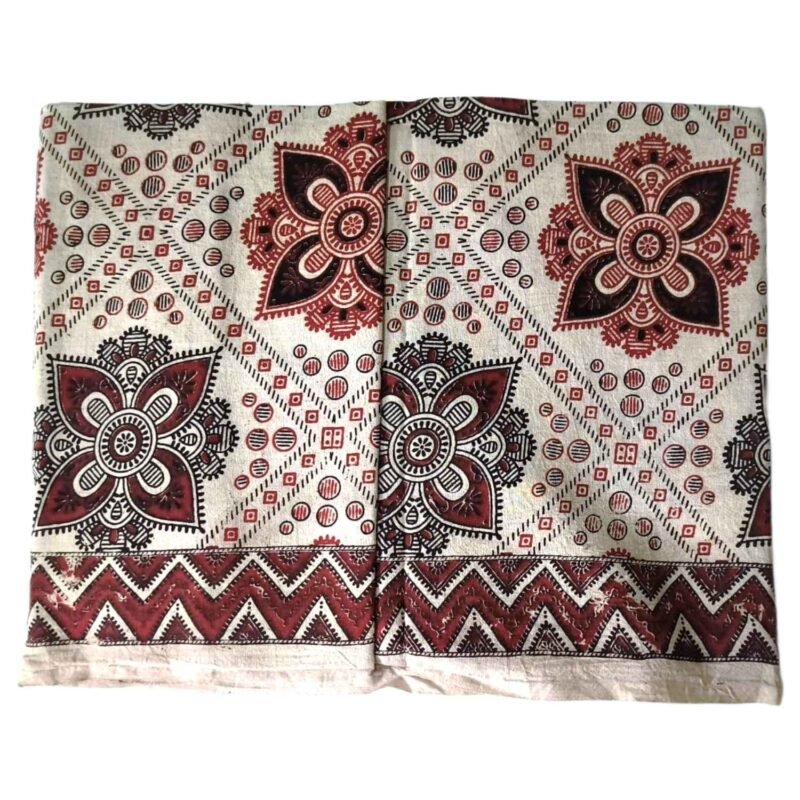 Kalamkari Cotton Lungi 2.25 Meters Unstitched Design 12 Unfolded