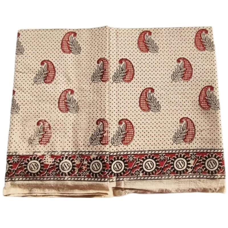 Kalamkari Cotton Lungi 2.25 Meters Unstitched Design 23 Unfolded