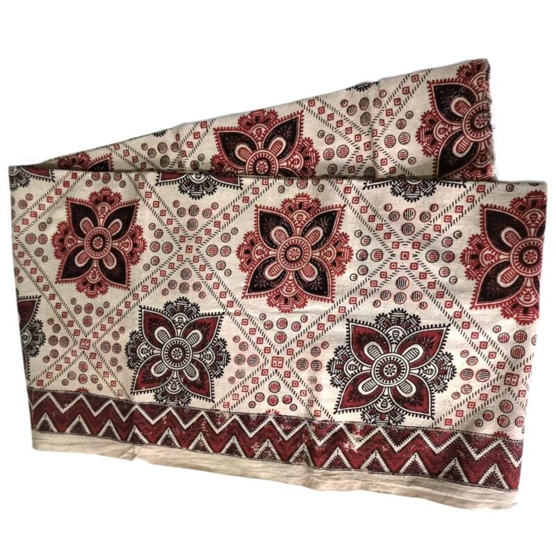 Kalamkari Cotton Lungi 2.25 Meters Unstitched Design 12 Unfolded1