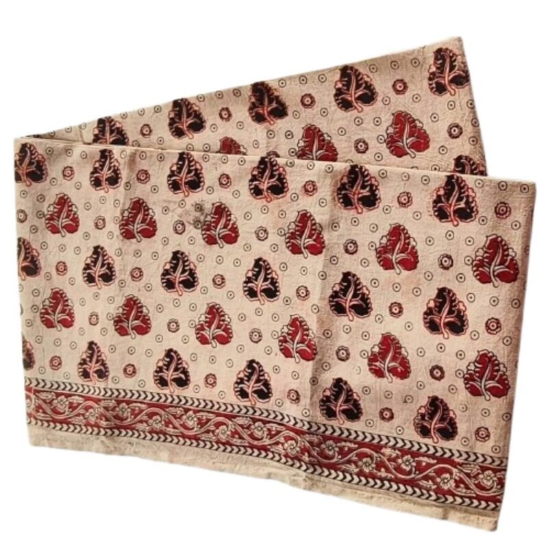 Kalamkari Cotton Lungi 2.25 Meters Unstitched Design 15 Unfolded1