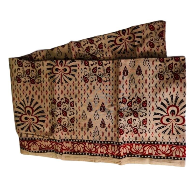 Kalamkari Cotton Lungi 2.25 Meters Unstitched Design 6 Unfolded1