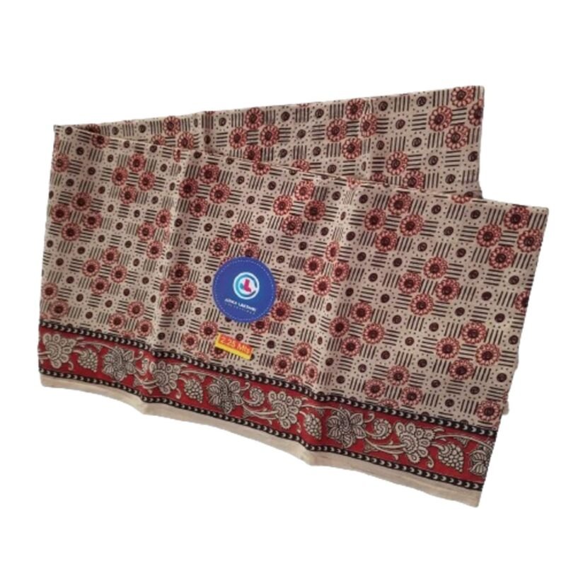 Kalamkari Cotton Lungi 2.25 Meters Unstitched Unfolded1