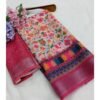 Linen Saree With Blouse for Women Model 1 Folded