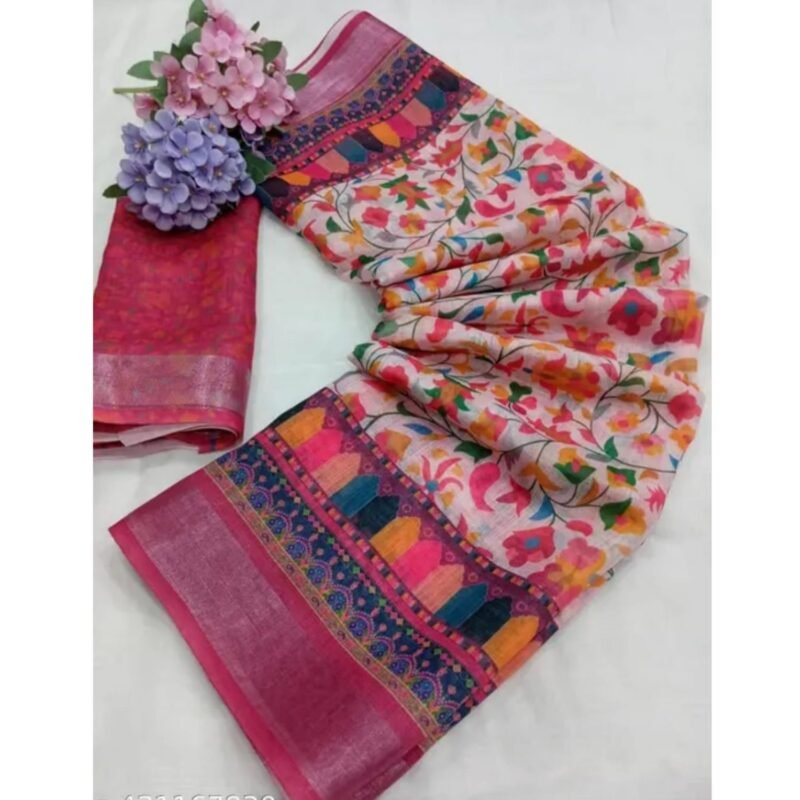Linen Silk Saree Unfolded1