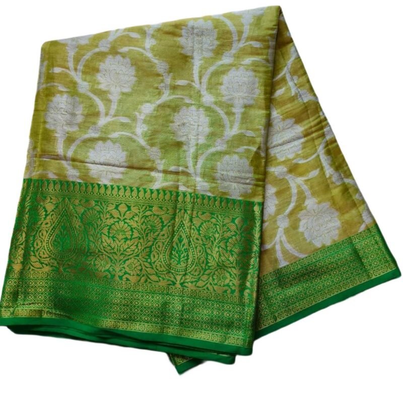 Light Green Silk Saree Unfolded