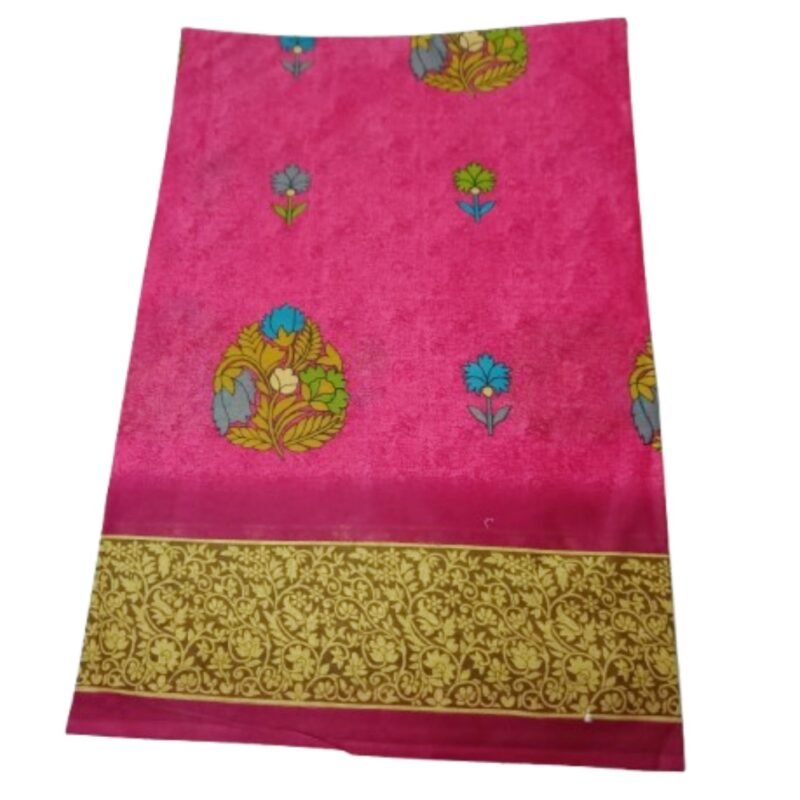 Pink Cotton Saree Folded