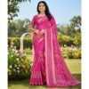 Pink Silk Saree With Blouse For women Model 3 Lifestyle