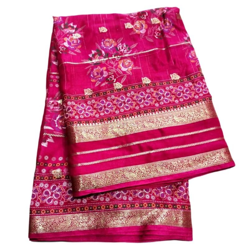 Pink Silk Saree Unfolded