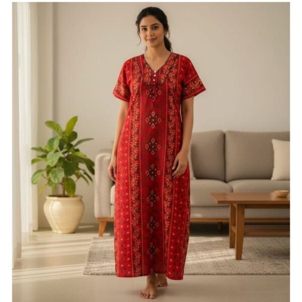 Jaipuri Cotton Nighty For Women Model 2 Lifestyle