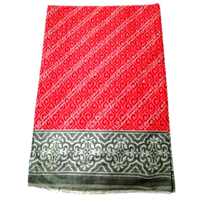 Red Cotton Saree Folded
