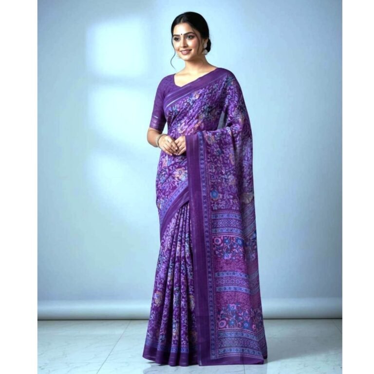 Georgette Silk Saree With Blouse For Women Model 3 Lifestyle