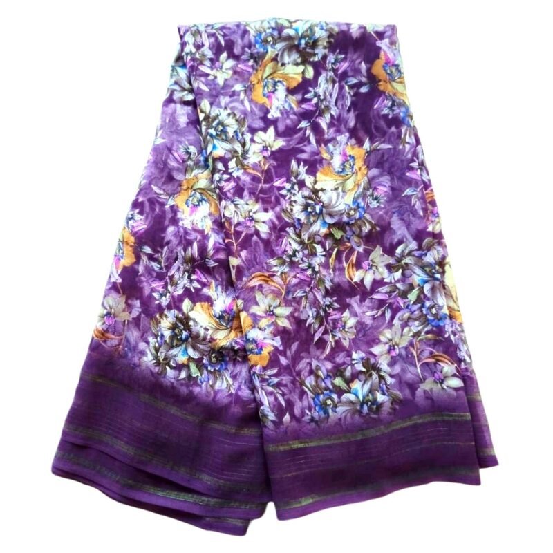 Violet Silk Saree Unfolded
