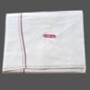 White Cotton Dhoti 4 Meters With Maroon Border Line Unstitched Folded