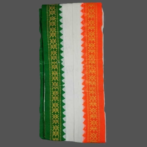 White Orange Cotton Gamcha Angavastram 87x130 cm Folded
