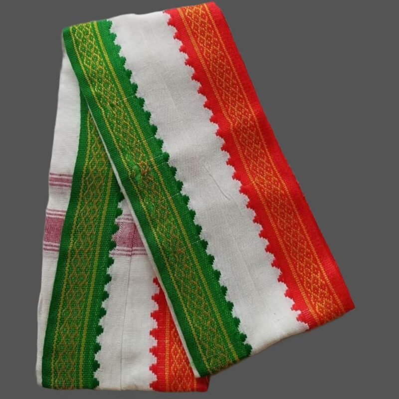 White Cotton Gamcha Unfolded