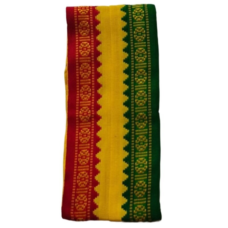 Yellow Cotton Gamcha Angavastram Folded