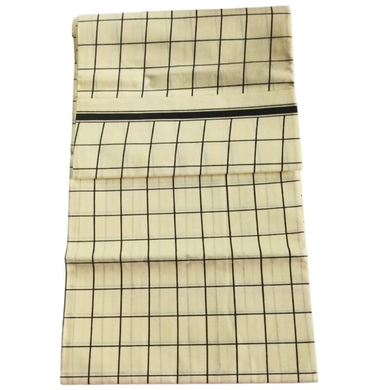 Color Checks Cotton Lungi 2 Meters Unstitched with Border Unfolded