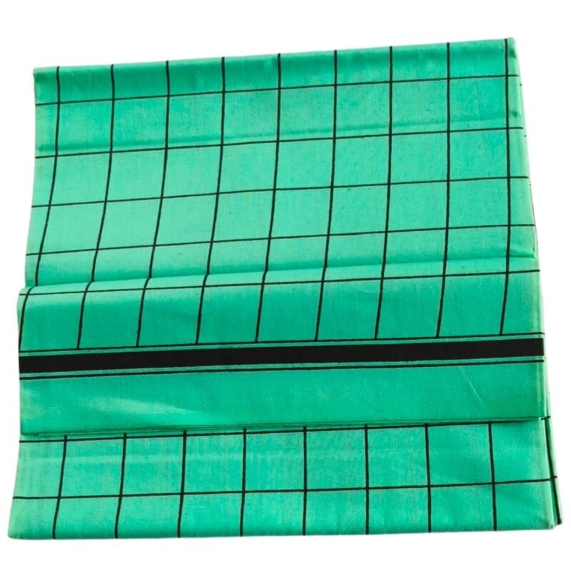 Color Cotton Checks Lungi 2 Meters Unstitched with Border Unfolded