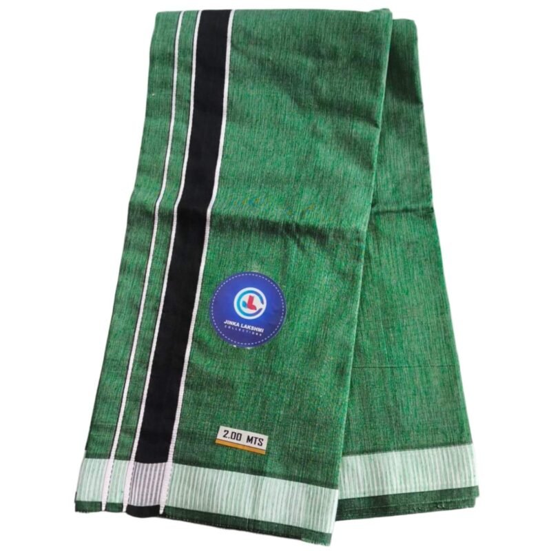 Color Cotton Lungi 2 Meters Unstitched with Border Unfolded1