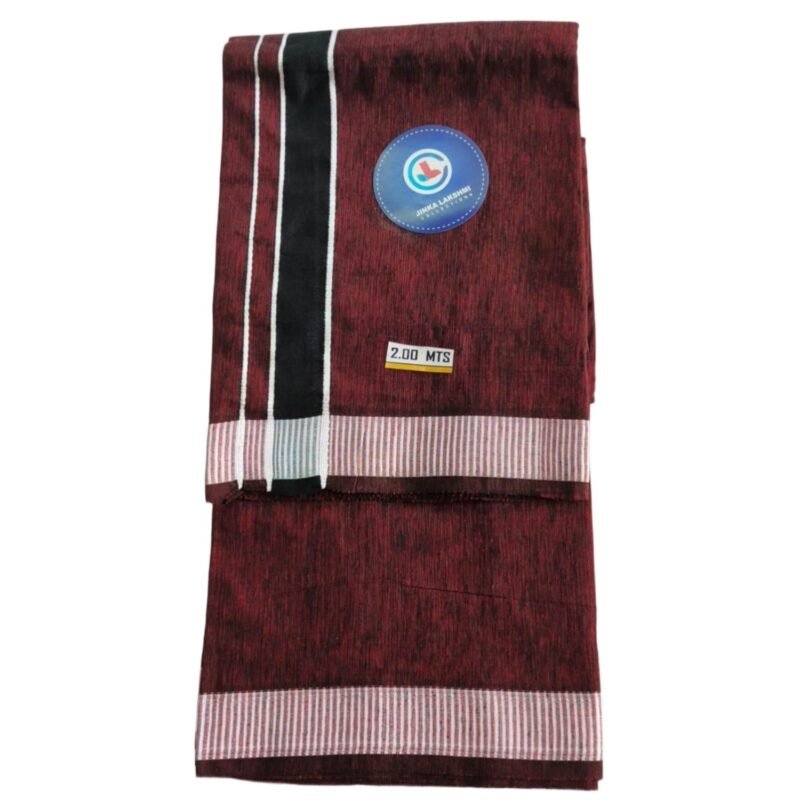 Color Cotton Lungi 2 Meters with Border Unstitched Unfolded