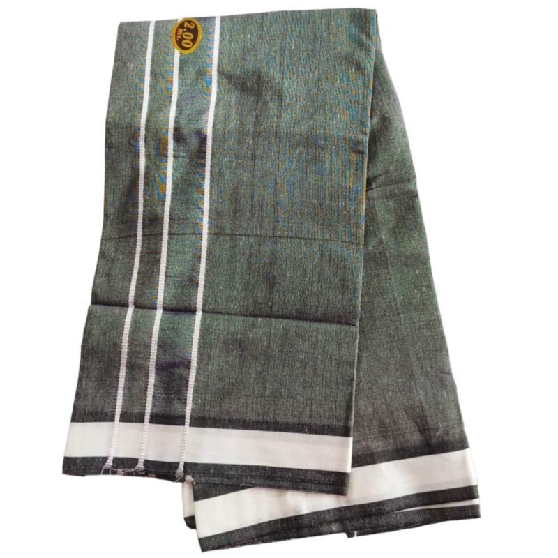 Color Cotton Mens Lungi 2 Meters with Border Unstitched Unfolded1