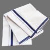 White Cotton Dhoti 4 Meters Unstitched with Border Unfolded1