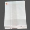 White Cotton Dhoti 4 Meters with Big Silver Border Unstitched Folded
