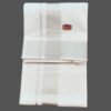 White Cotton Dhoti 4 Meters with Big Silver Border Unstitched Unfolded