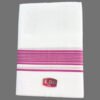 White Cotton Dhoti 4 Meters with Colour Border Unstitched Folded