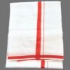 White Cotton Dhoti 4 Meters with Border Unstitched Unfolded