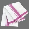 White Cotton Dhoti 4 Meters with Border Unstitched Unfolded1