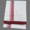 White Cotton Dhoti 4 Meters with Color Border Unstitched Unfolded