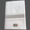 White Cotton Dhoti 4 Meters with Silver Border Unstitched Folded