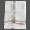 White Cotton Dhoti 4 Meters with Silver Border Unstitched Unfolded