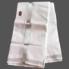 White Cotton Dhoti 4 Meters with Silver Border Unstitched Unfolded1