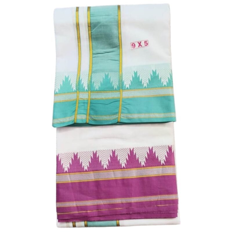 White Cotton Dhoti 9x5 Unstitched Unfolded