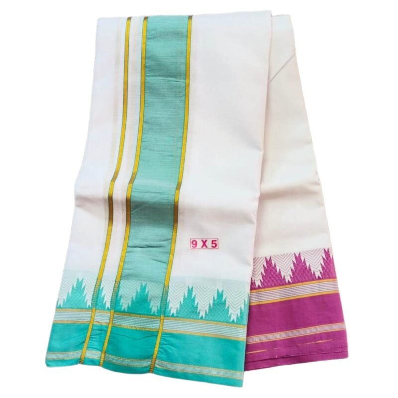 White Cotton Dhoti 9x5 Unstitched Unfolded1