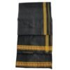 Black Cotton Blend Lungi 2 Meters Unstitched Unfolded1