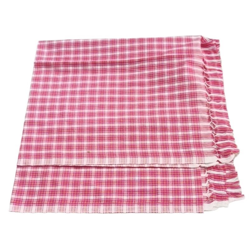 Checks Cotton Long Bath Towel 30x60 Unfolded