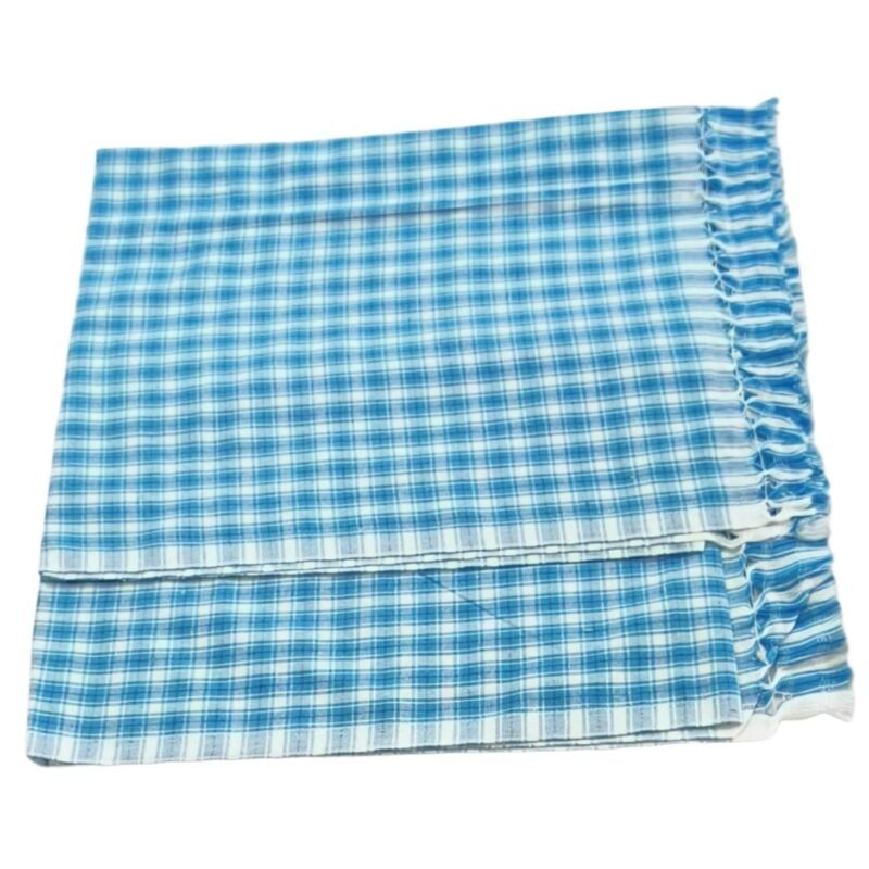 Checks Cotton Long Bath Towel Unfolded