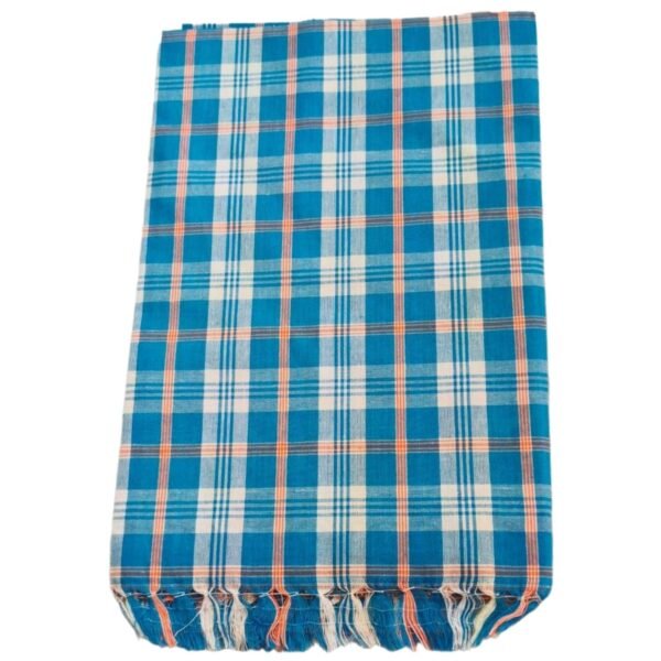 Checks Cotton Soft Long Bath Towel Folded